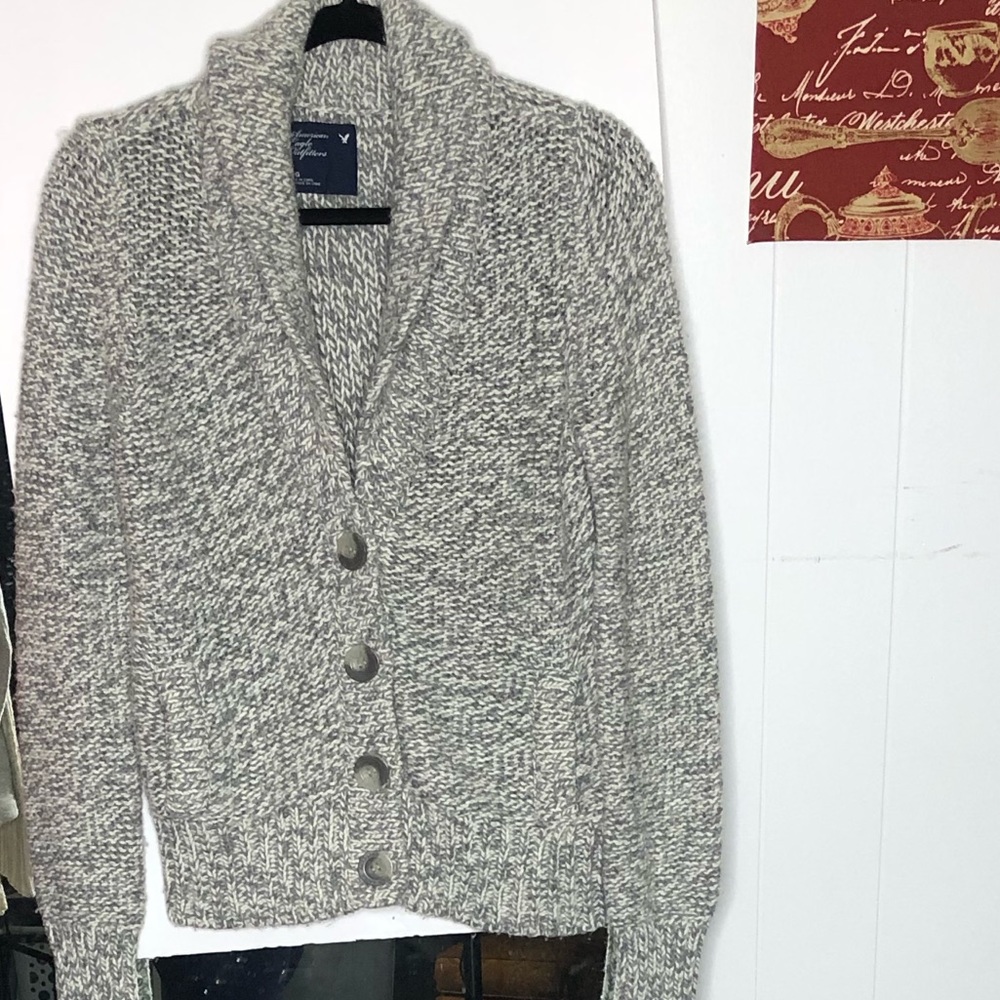 American Eagle Button Down Collared Cardig - image 1